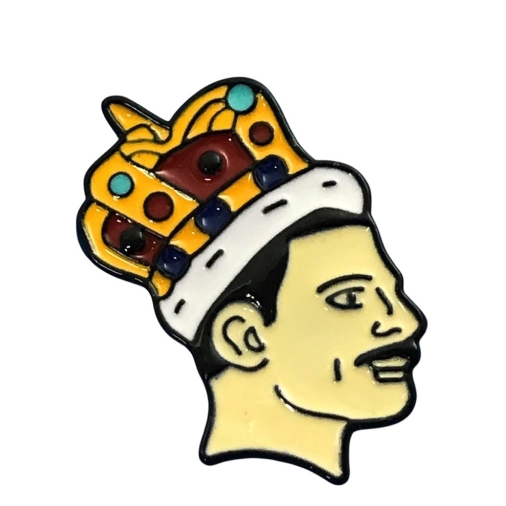 Freddie Mercury Queen Crown Enamel Pin Colorful Rock Music Collectible NEW
